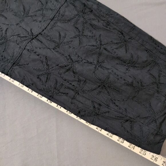 House Of Harlow 1960 Palm Tree Embroidered Trouser Black Pants Women's Sz Large - Picture 8 of 10